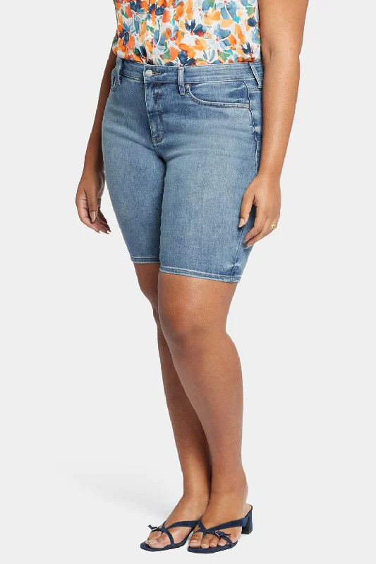 Briella 11 Inch Denim Shorts In Plus Size - Romance