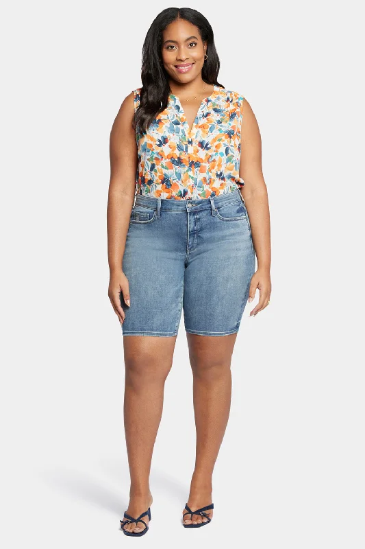 Briella 11 Inch Denim Shorts In Plus Size - Romance