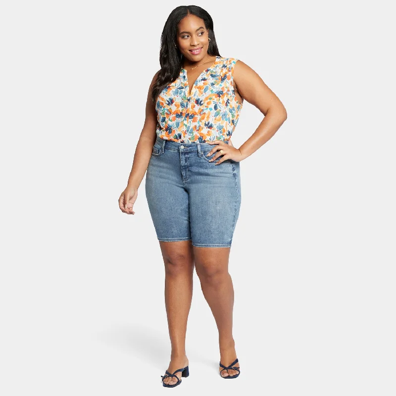 Briella 11 Inch Denim Shorts In Plus Size - Romance