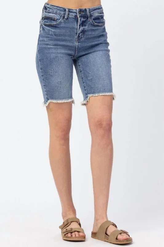 Cutoff Bermuda Short In Medium Wash