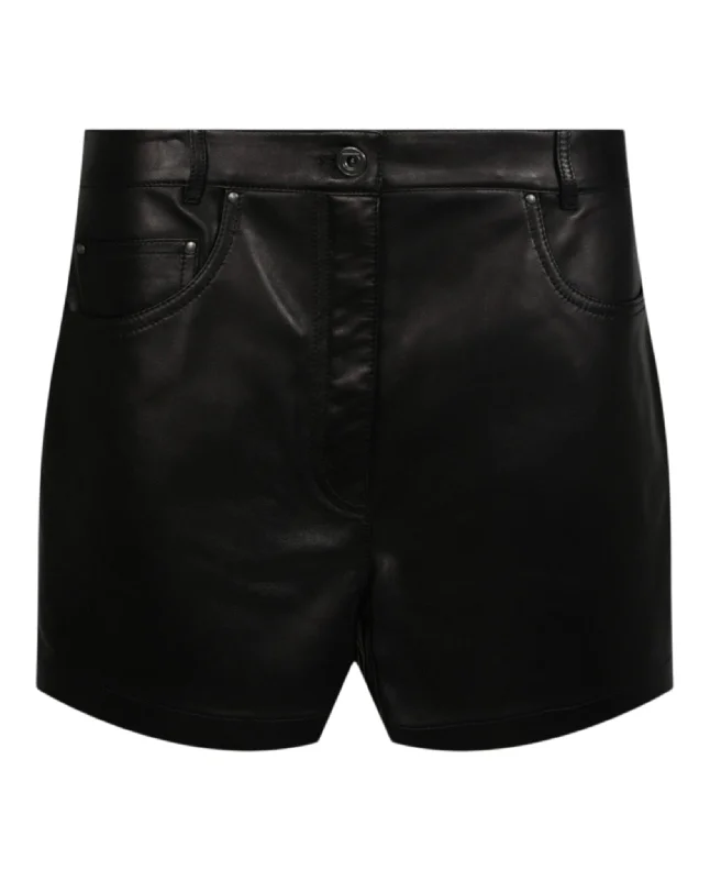 High-Waisted Leather Short