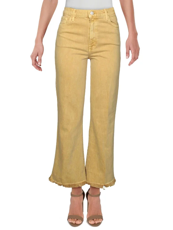 Julia Womens Denim Color Wash Flare Jeans