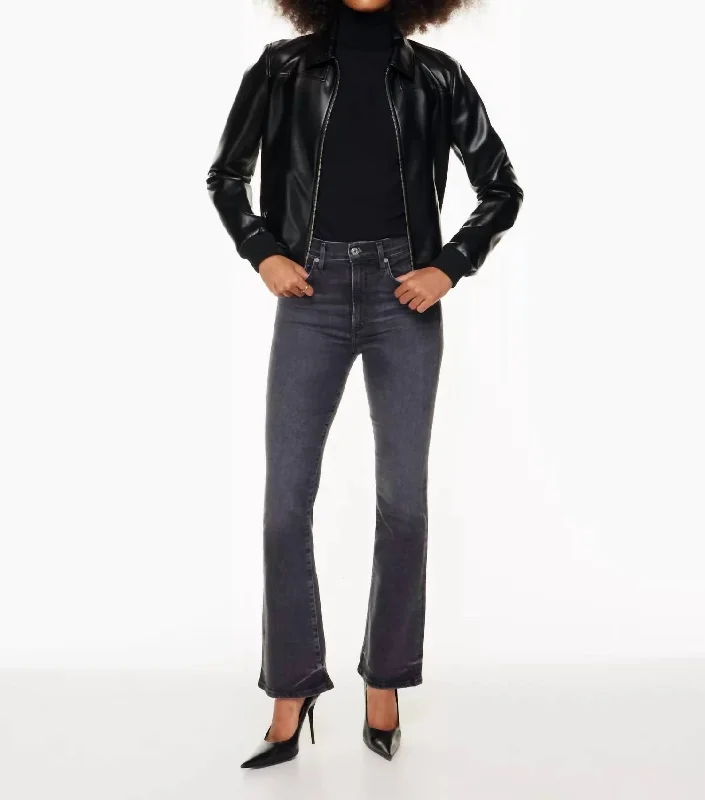 Lilah High Rise Bootcut Jean In Caviar