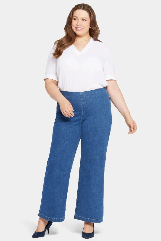 Pull-On Teresa Wide Leg Jeans In Plus Size - Waterfall