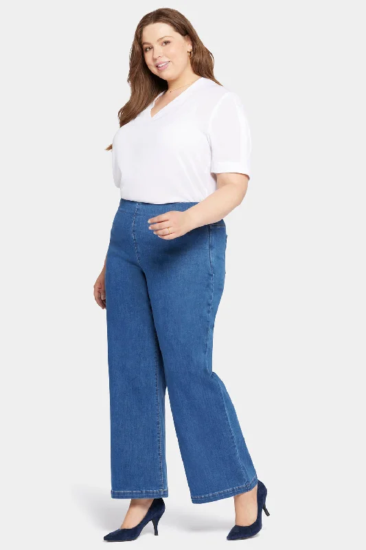 Pull-On Teresa Wide Leg Jeans In Plus Size - Waterfall