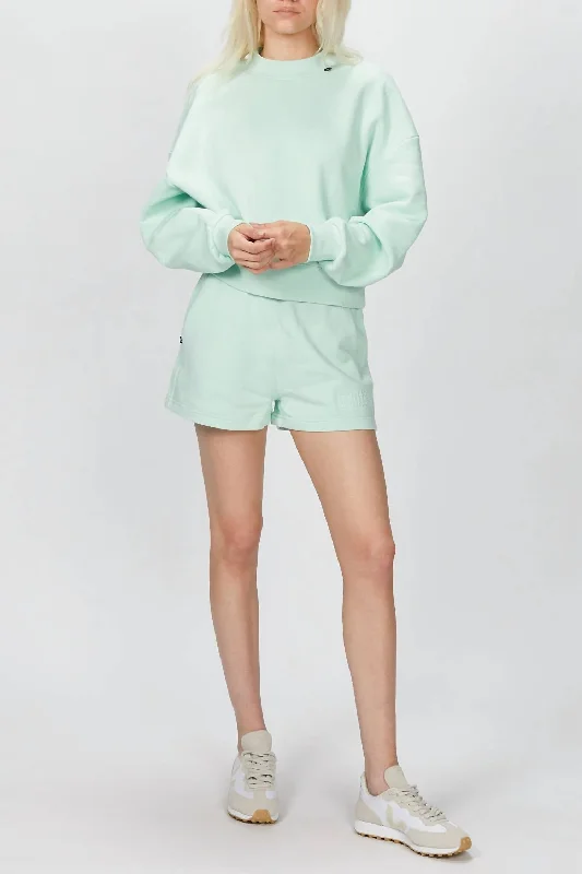 Sweat Short With Logo In Mint Green