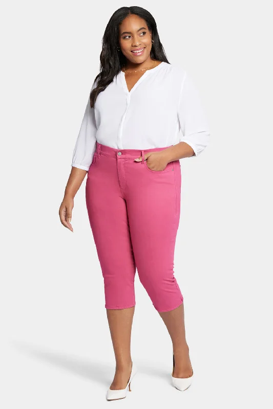 Waist-Match™ Slim Straight Crop Jeans In Plus Size - Raspberry Pink