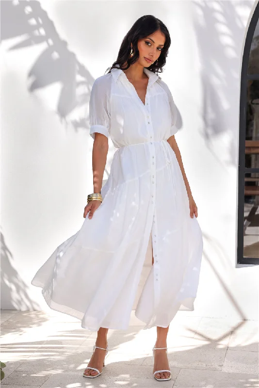 Along The Shore Maxi Dress White