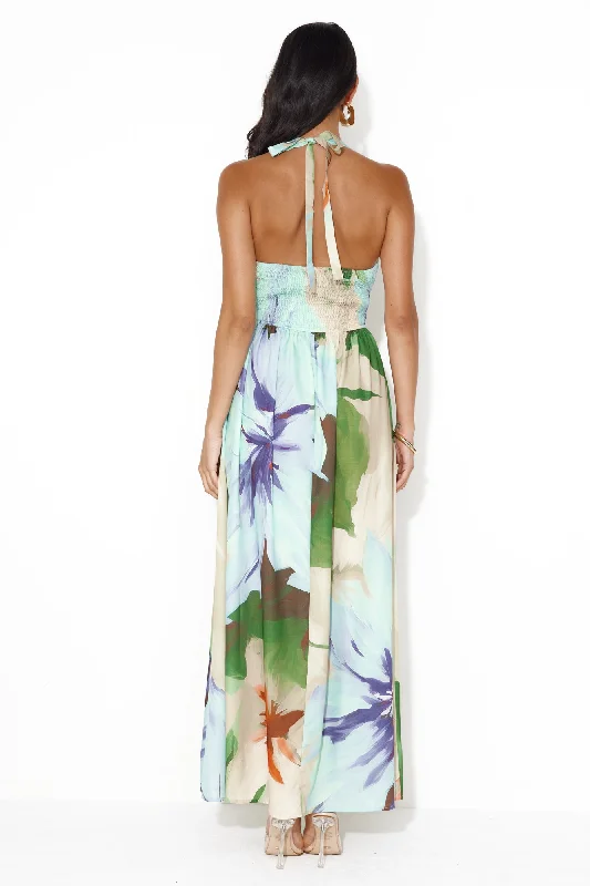 Gili Islands Halter Maxi Dress Green