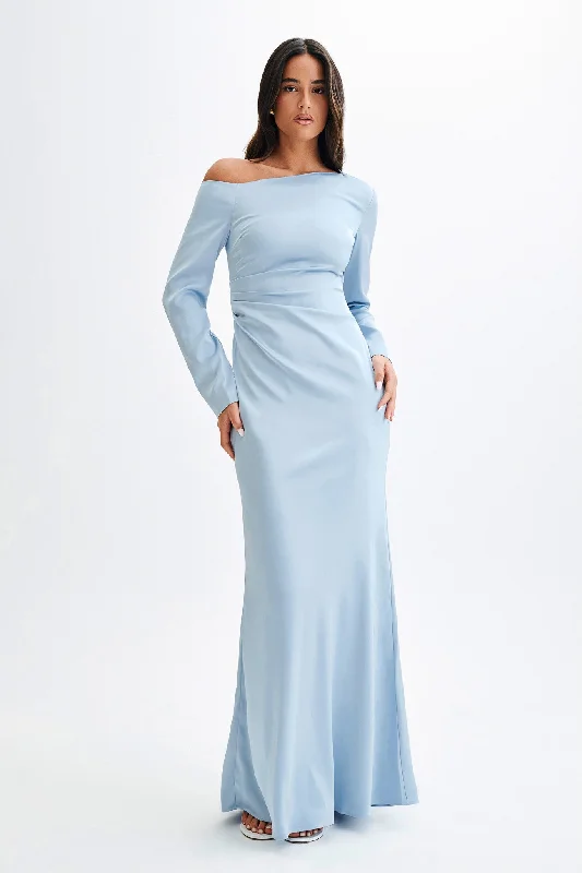 Avery Long Sleeve Maxi Dress - Cornflower Blue