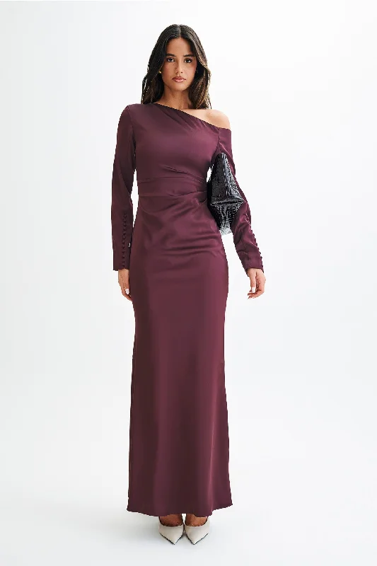 Avery Long Sleeve Maxi Dress - Plum