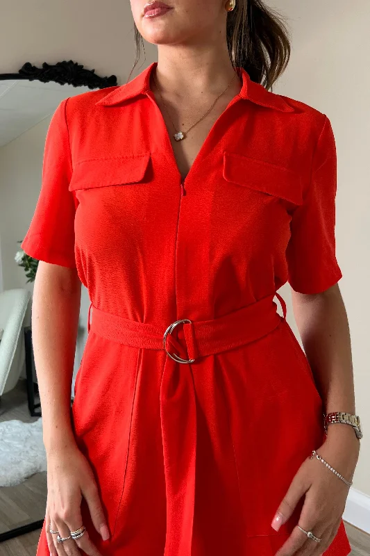 Clementine Orange Utility Style Playsuit