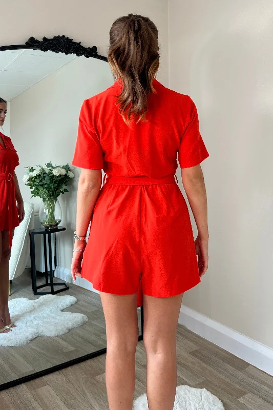 Clementine Orange Utility Style Playsuit