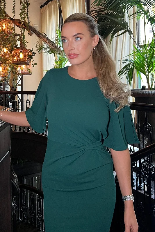 Jose Green Short Sleeves Bodycon Dress