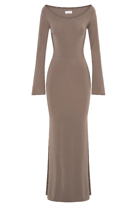 Millicent Slinky Long Sleeve Maxi Dress - Coco