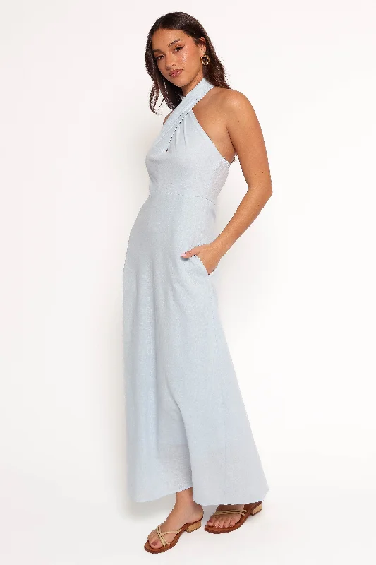 Betsy Halterneck Maxi Dress - Pale Blue