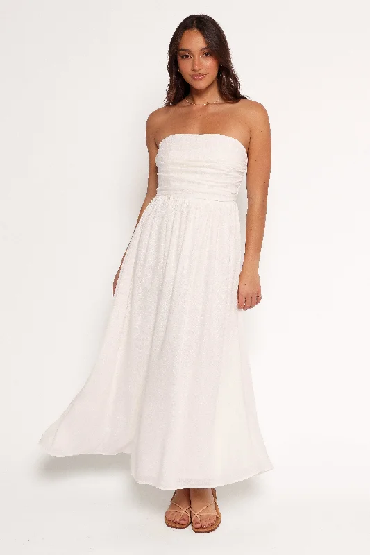 Kayt Strapless Dress - White