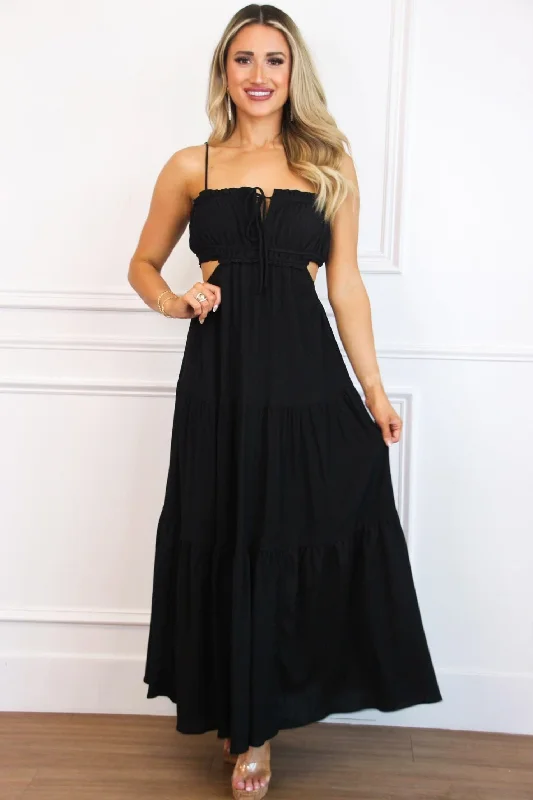 Santos Cutout Maxi Dress: Black