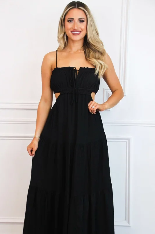 Santos Cutout Maxi Dress: Black