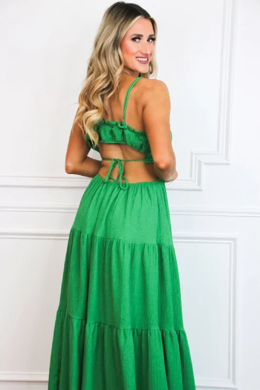 Santos Cutout Maxi Dress: Green