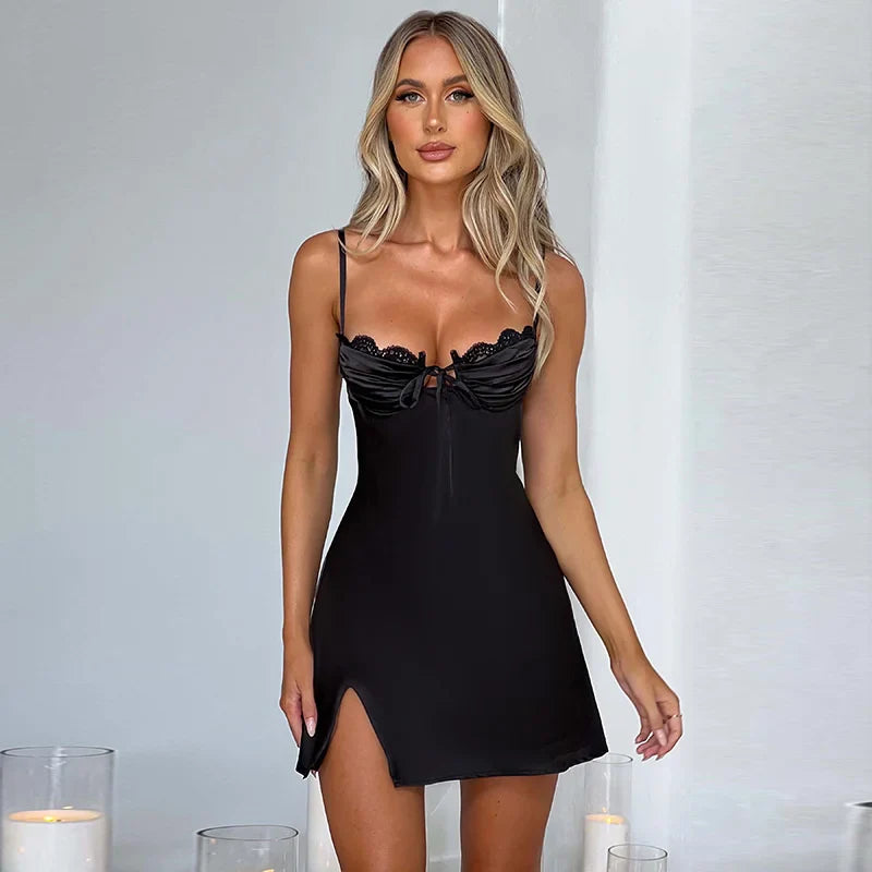 Spaghetti Strap Summer Nightclub Sexy Party Strapless Slim Bodycon A-line Mini Dress