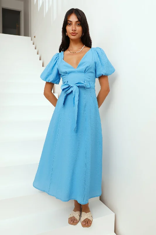 Days Far Away Midi Dress Blue