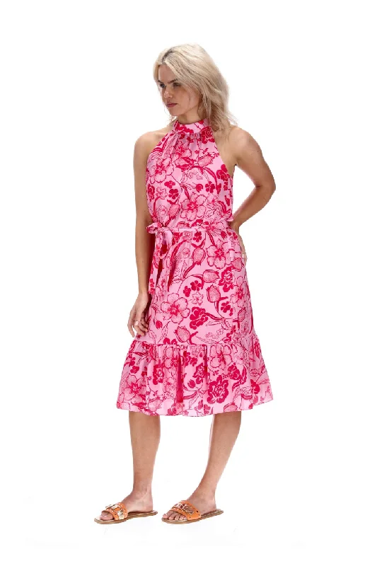 Jalen Floral Halter-Neck Dress