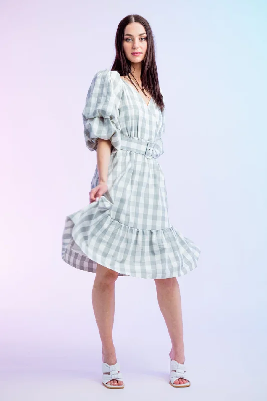 Melissa Check Dress Belted