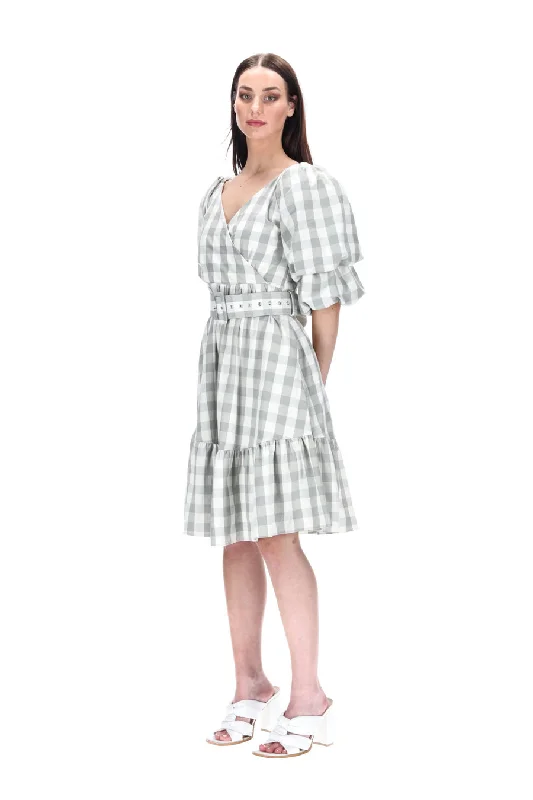 Melissa Check Dress Belted