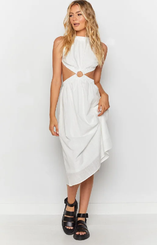 Odessa Backless Midi Dress White