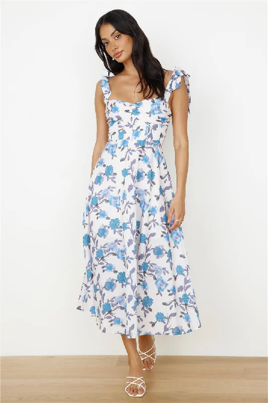 On The Roof Midi Dress Blue