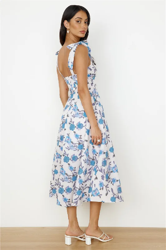 On The Roof Midi Dress Blue