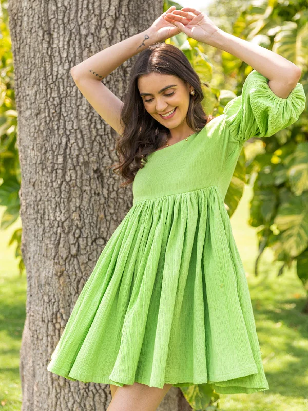 Pistachio One Shoulder Dress