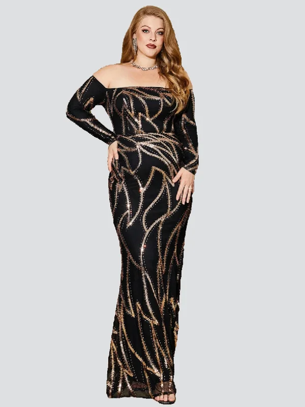 Plus Size Vintage Sequin Dress PRD50172