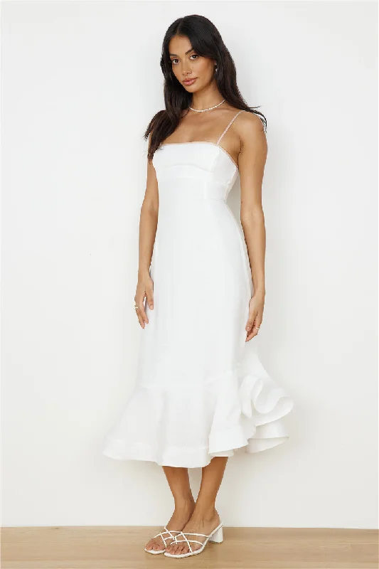 Running Free Midi Dress White