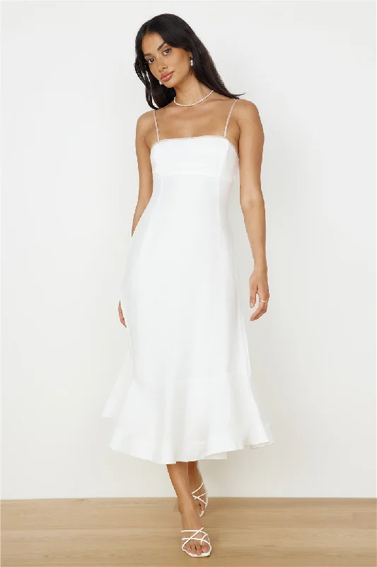 Running Free Midi Dress White