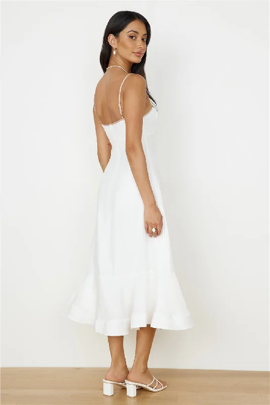 Running Free Midi Dress White