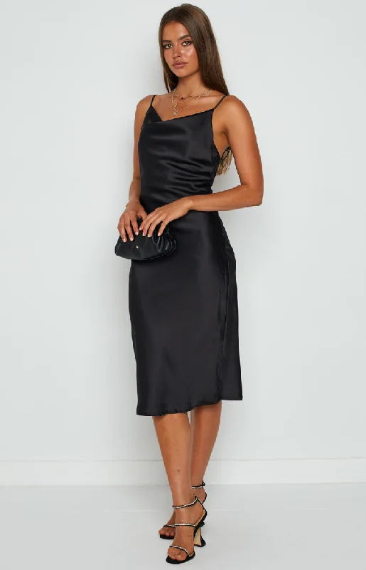 Schiffer Slip Midi Dress Black