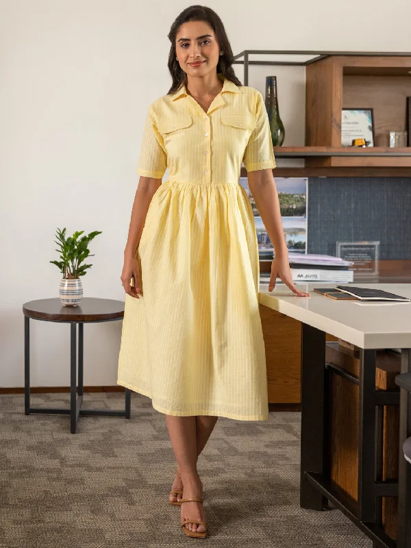 Sunshine Yellow Striped Dress