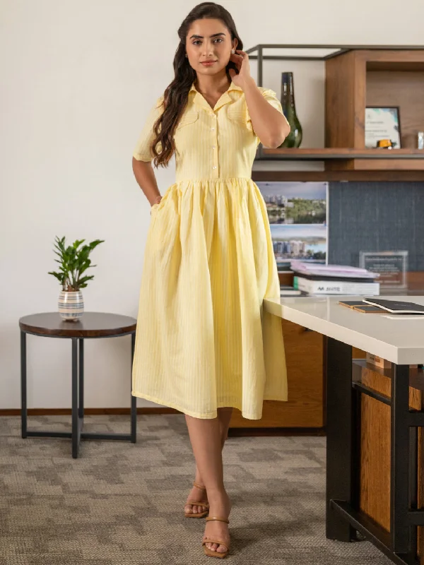 Sunshine Yellow Striped Dress