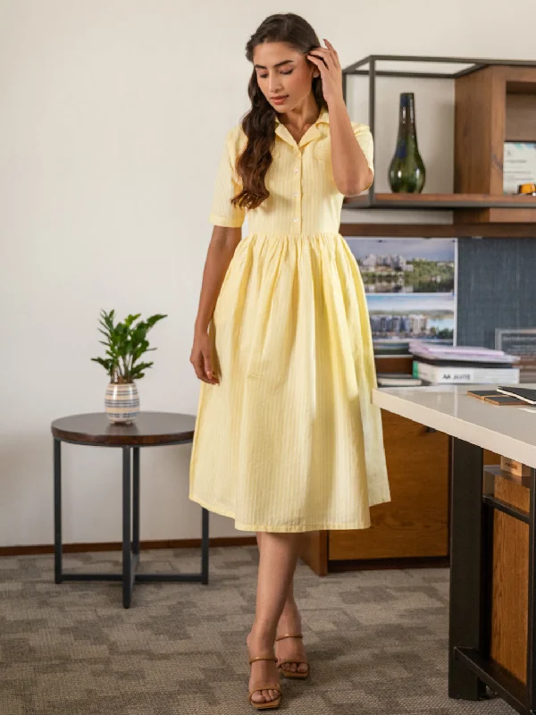 Sunshine Yellow Striped Dress