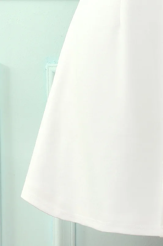 White Button Shift Dress