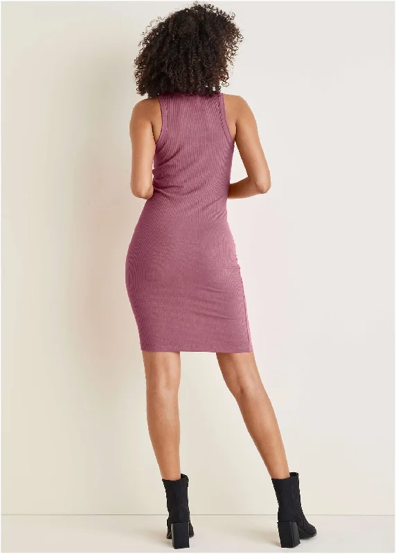 FlexRib Mini Dress - Heather Rose