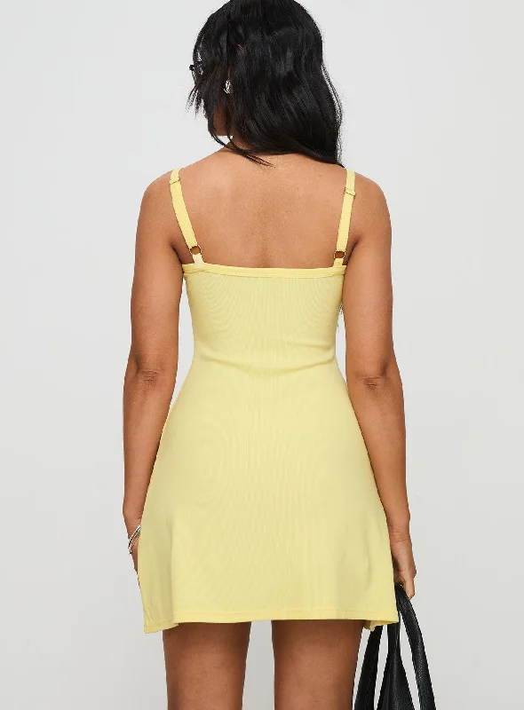 Baseline Rib Mini Dress Yellow