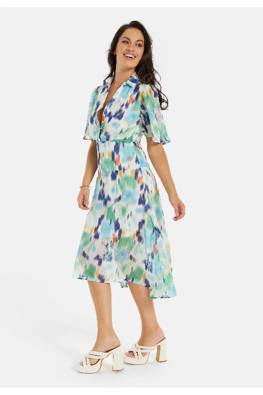 Liquorish Multicolour Chiffon Midi Dress