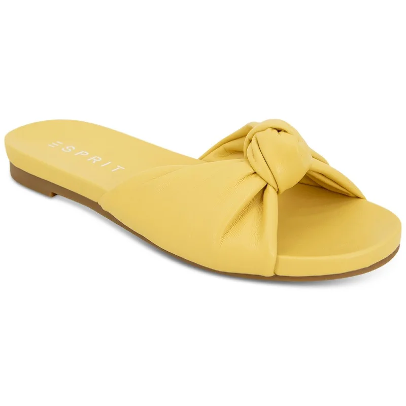 Esprit Womens Tyla Faux Leather Footbed Slide Sandals