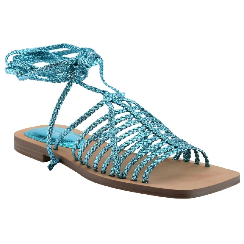 Guess Womens Rayana Slip On Braided Strappy Sandals