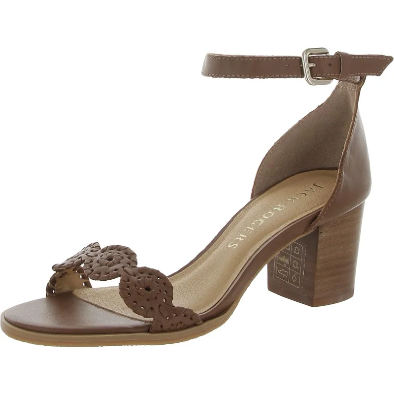 Jack Rogers Womens Lauren Leather Ankle Strap Heels