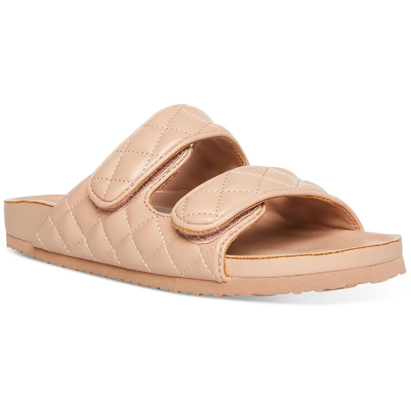 Madden Girl Womens Bria Faux Leather Slip-on Slide Sandals