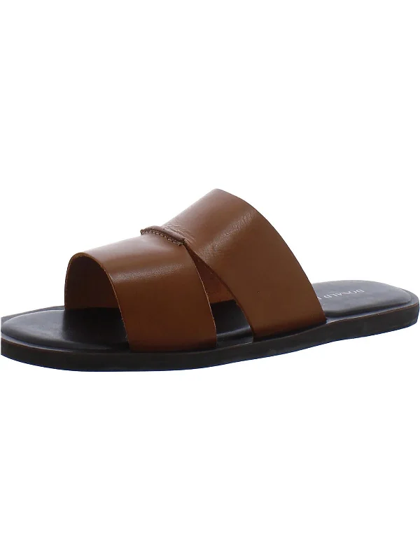 Pauli Mens Leather Flat Slide Sandals